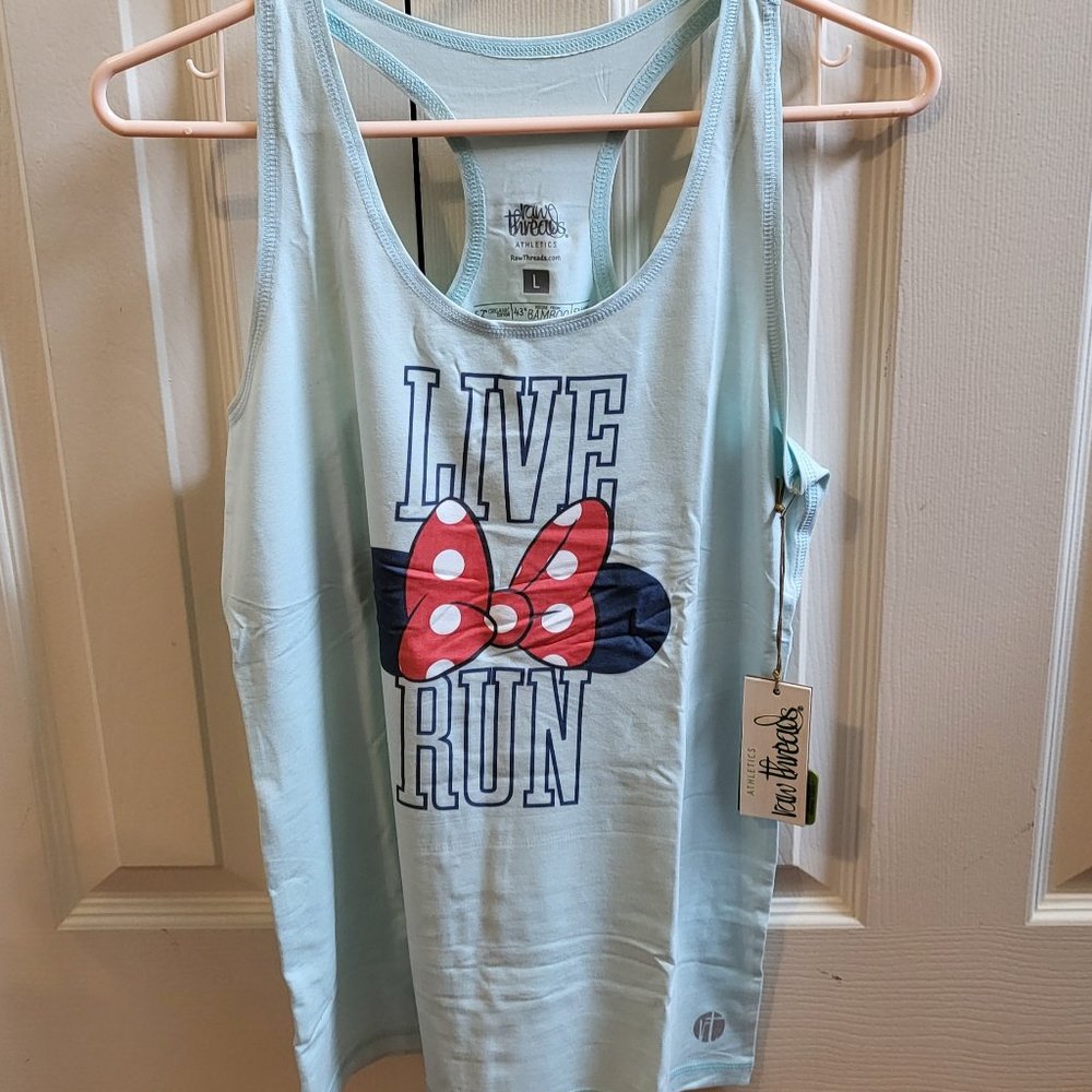 Raw Threads Athletics - Minnie "Live Run" racerback tank size L NWT